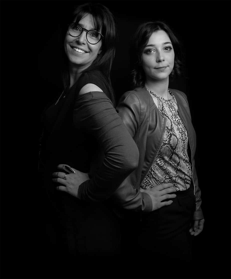 Anne-Rose et Océane Image de présentation des deux coiffeuses Anne-Rose et Océane